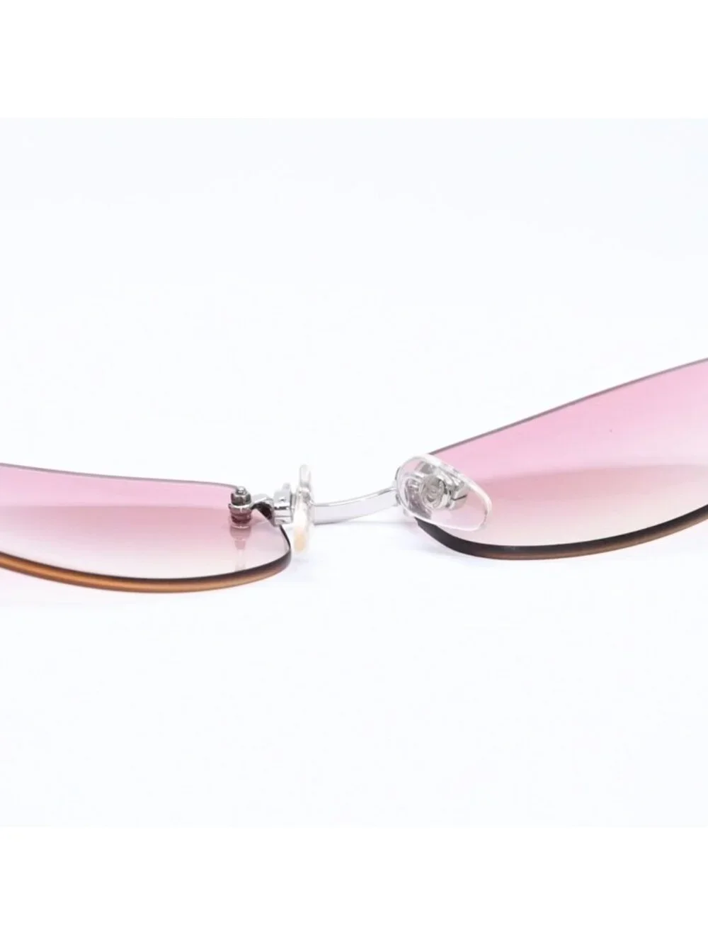 Chanel Rimless Sunglasses Eyewear CC Logo Pink Gradation